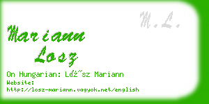 mariann losz business card